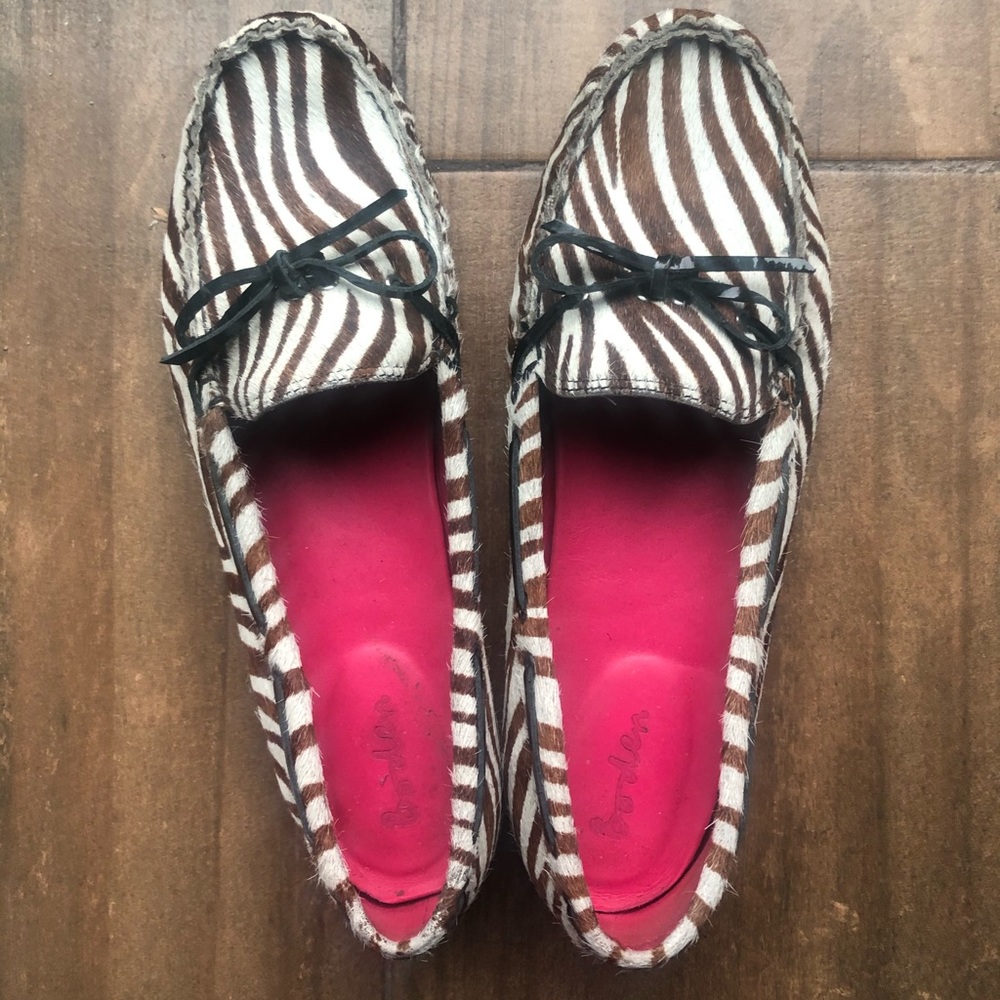 Zebra skin slip-ons